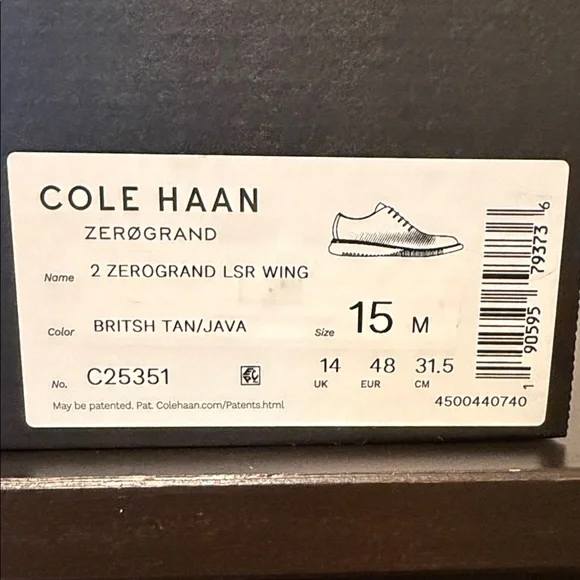 Cole Haan Men's Zerogrand LSR Wing Oxfords - British Tan and Java - Picture 6 of 6